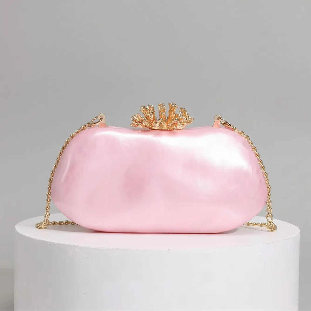 Crown-Clasp Evening Clutch
