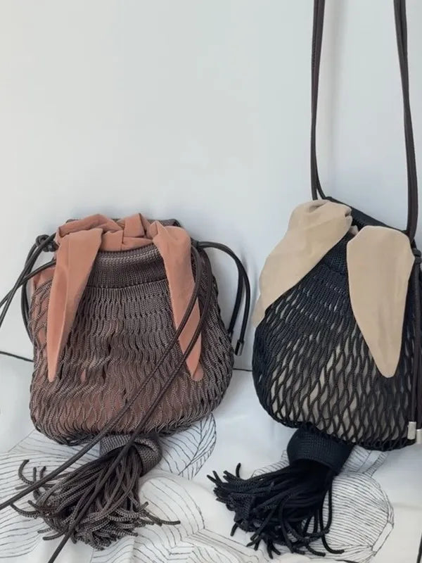 Mesh Tassel Crossbody Bag