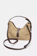 Woven Crescent Crossbody Bag
