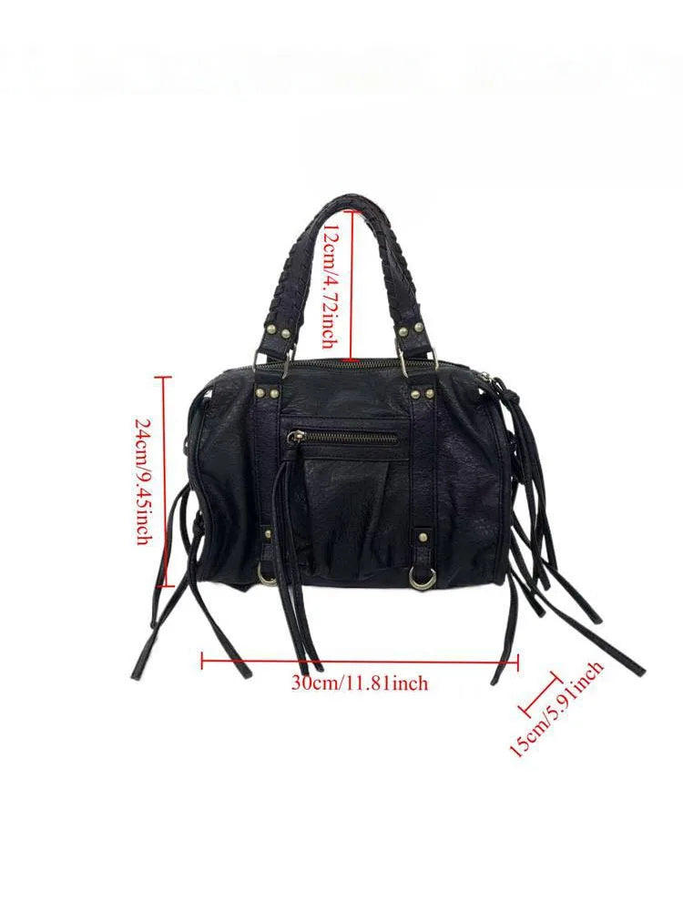 Fringed Pocket Shoulder Bag