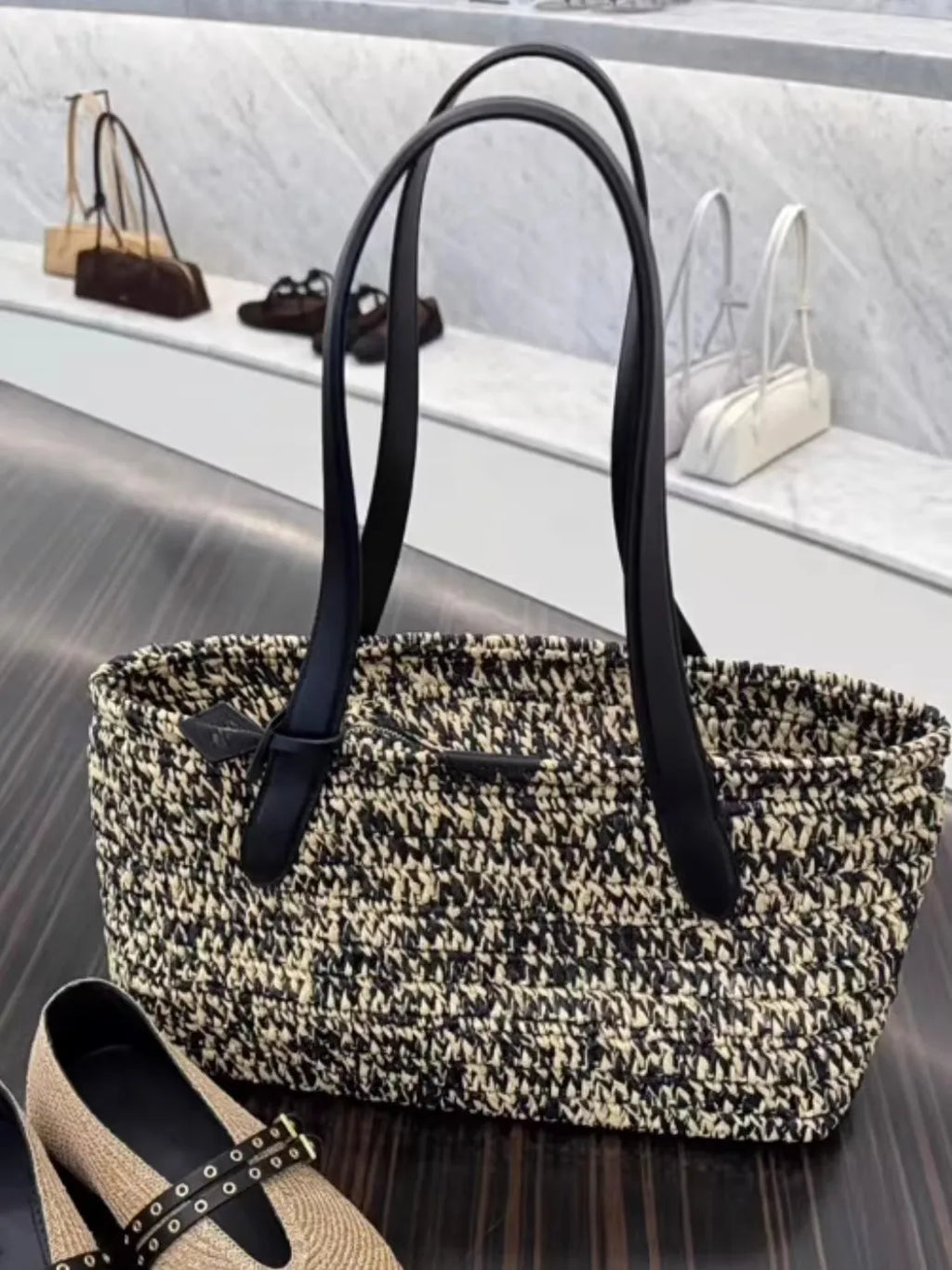 Woven Rectangular Shoulder Bag