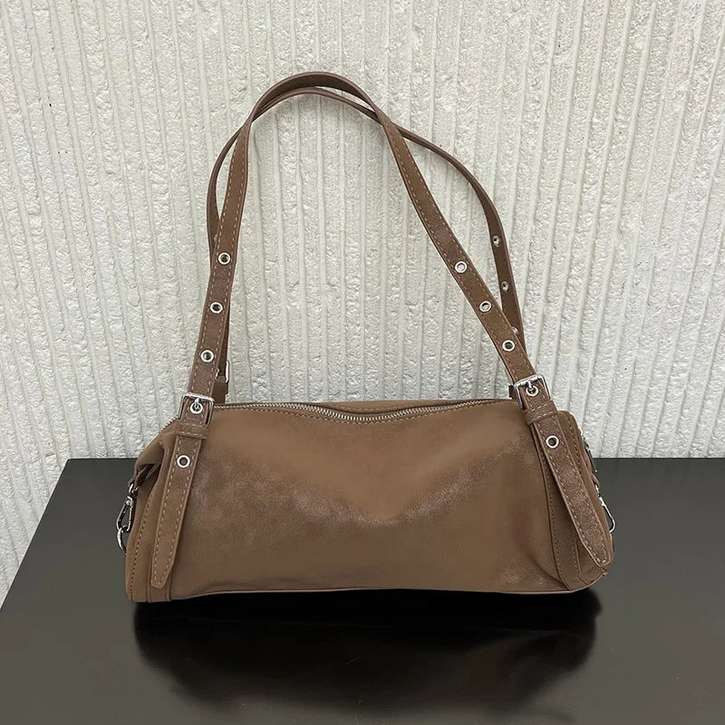 Grommet-Strap Shoulder Bag