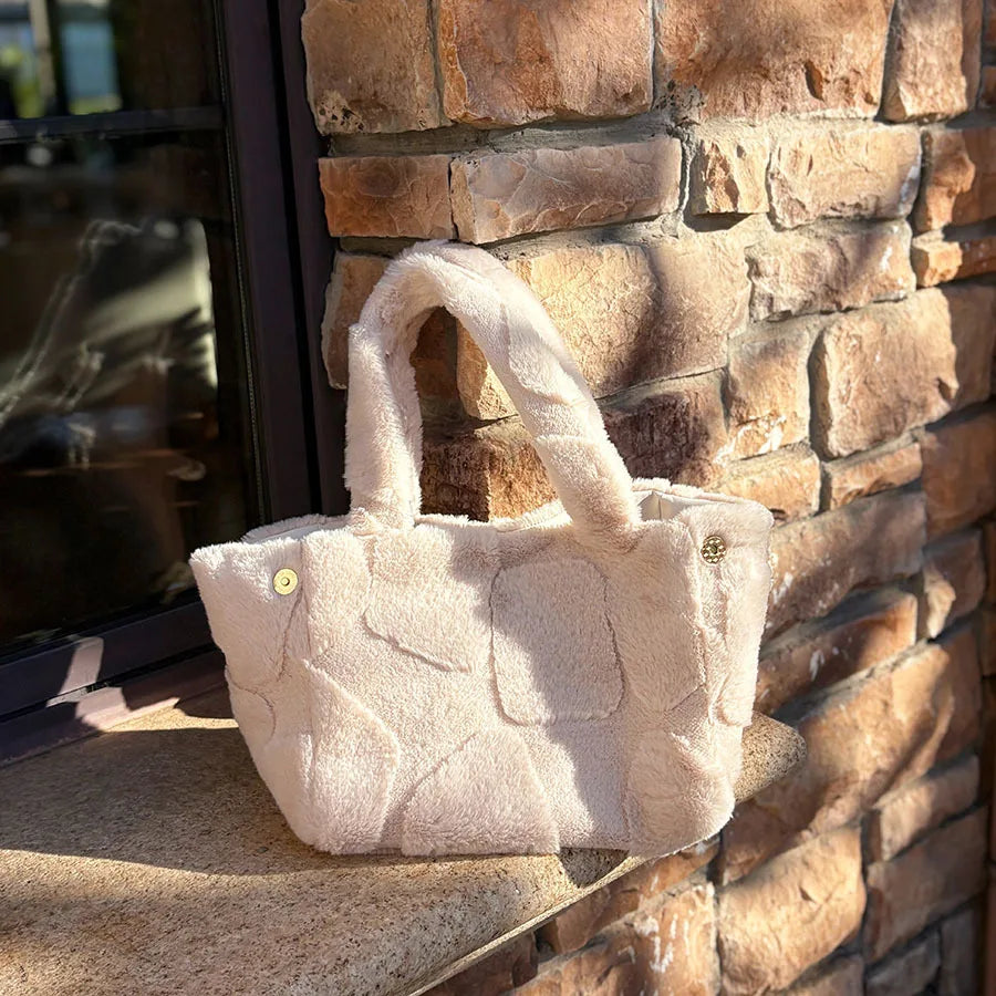 Geometric Plush Tote Bag