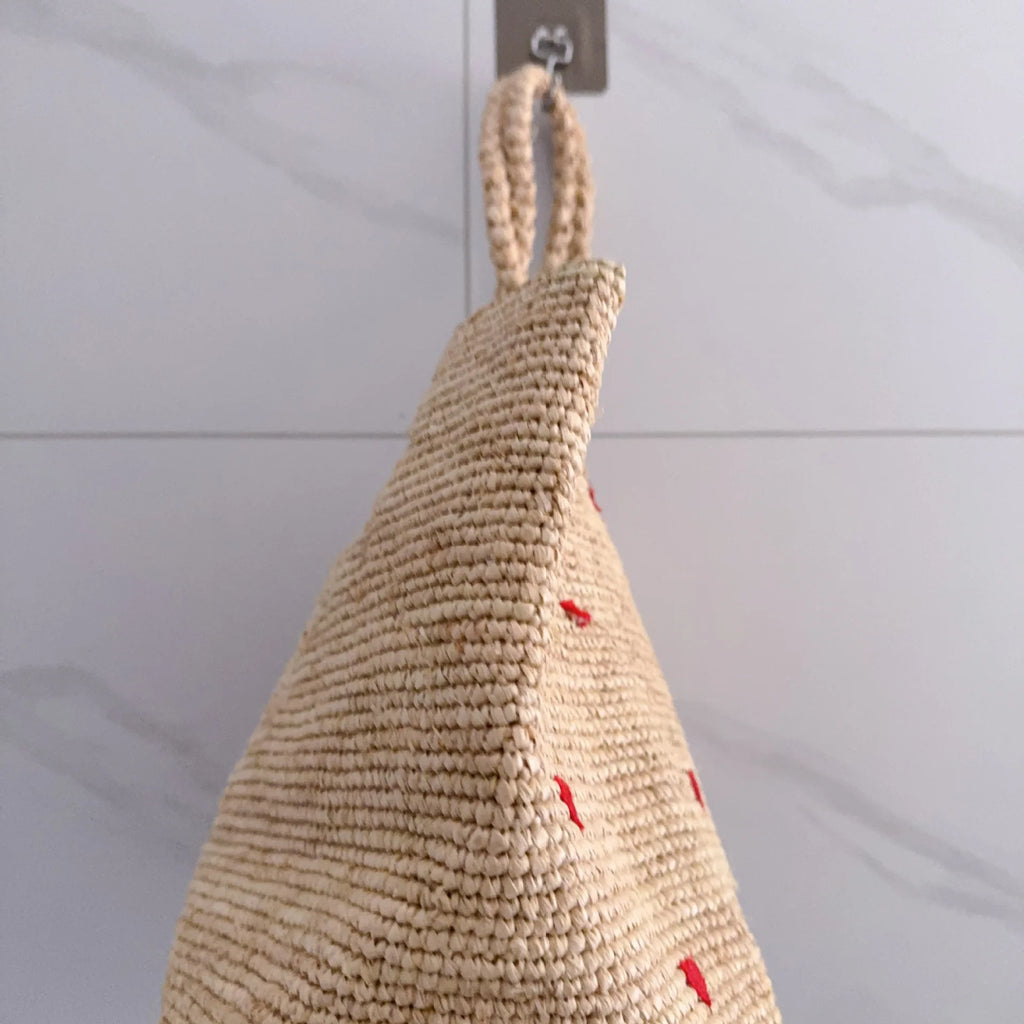 Heart-Pattern Woven Tote Bag