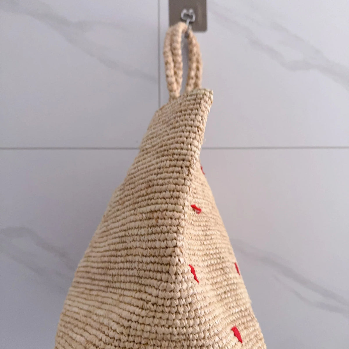 Heart-Pattern Woven Tote Bag