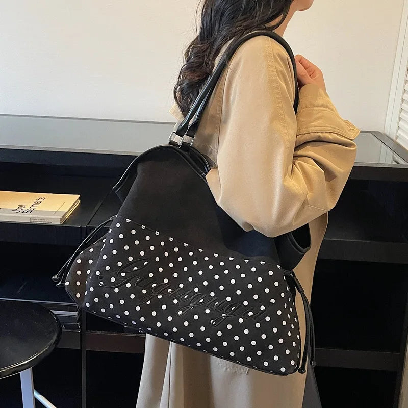 Curved-Top Drawstring Tote Bag