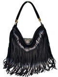 Fringed Hobo Shoulder Bag