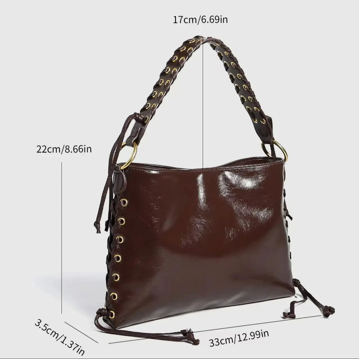Braided-Strap Hobo Bag