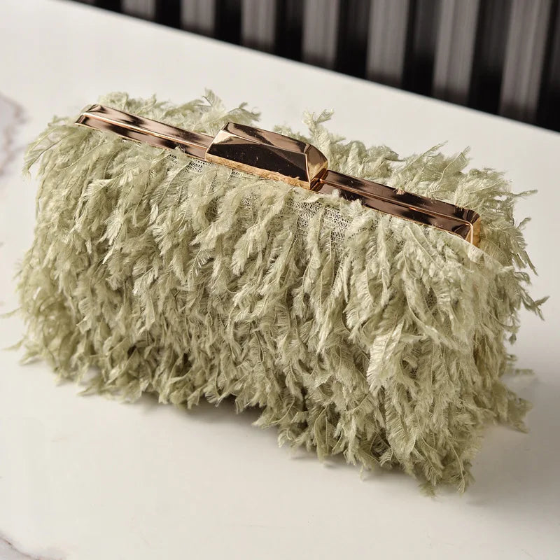 Fluffy Frame Clutch Bag