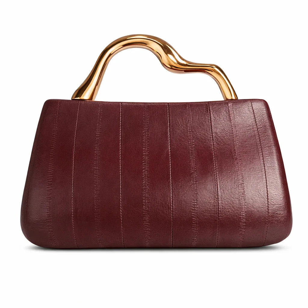 Wave-Handle Top-Handle Bag