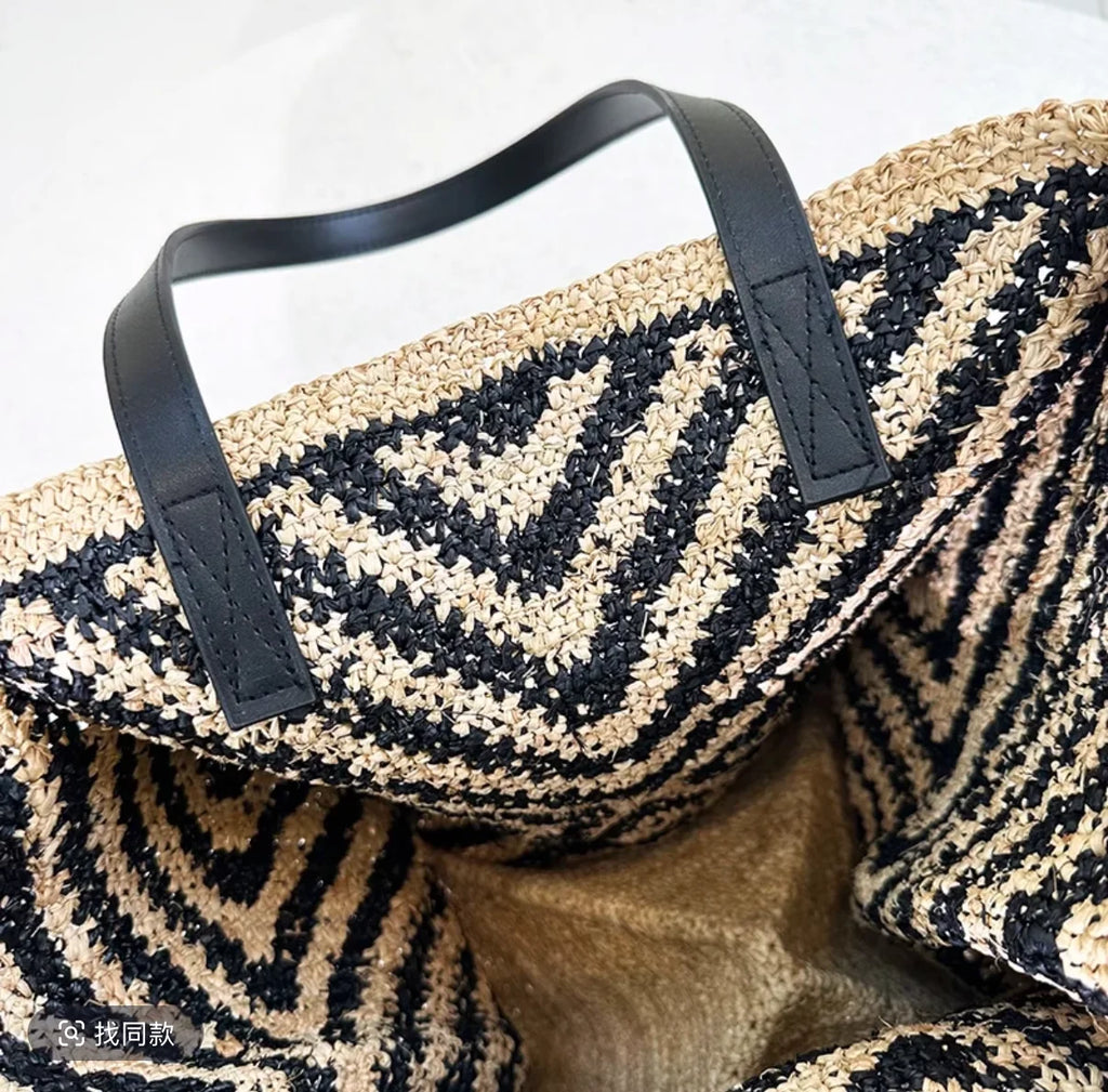 Geometric Woven Tote Bag