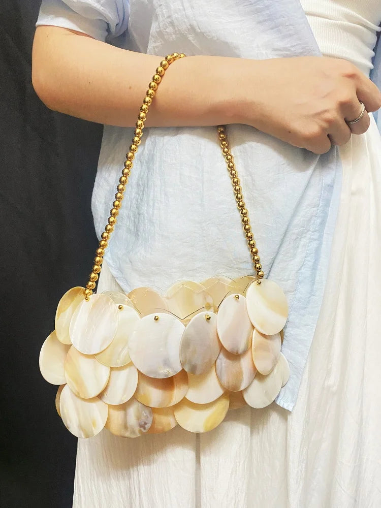 Disc Fringe Chain Bag
