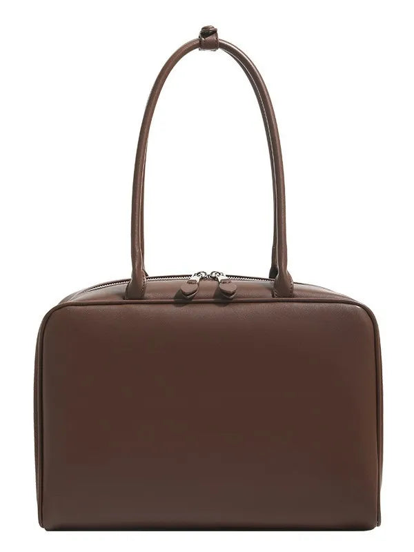 Zip-Top Rectangular Shoulder Bag