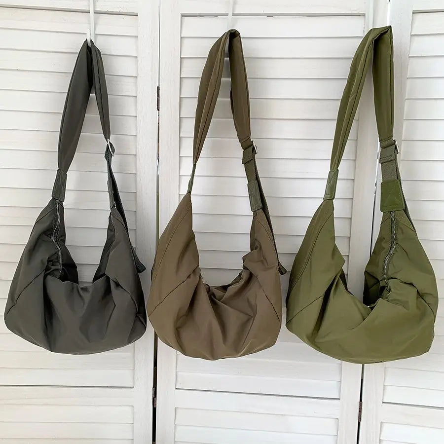 Ruched Crescent Shoulder Bag