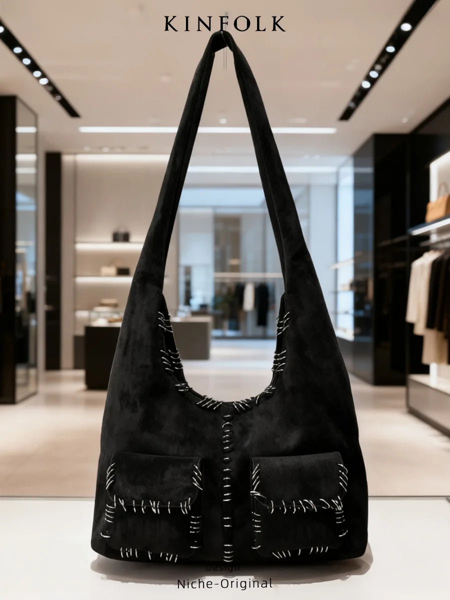Studded Pocket Shoulder Tote