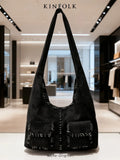 Studded Pocket Shoulder Tote