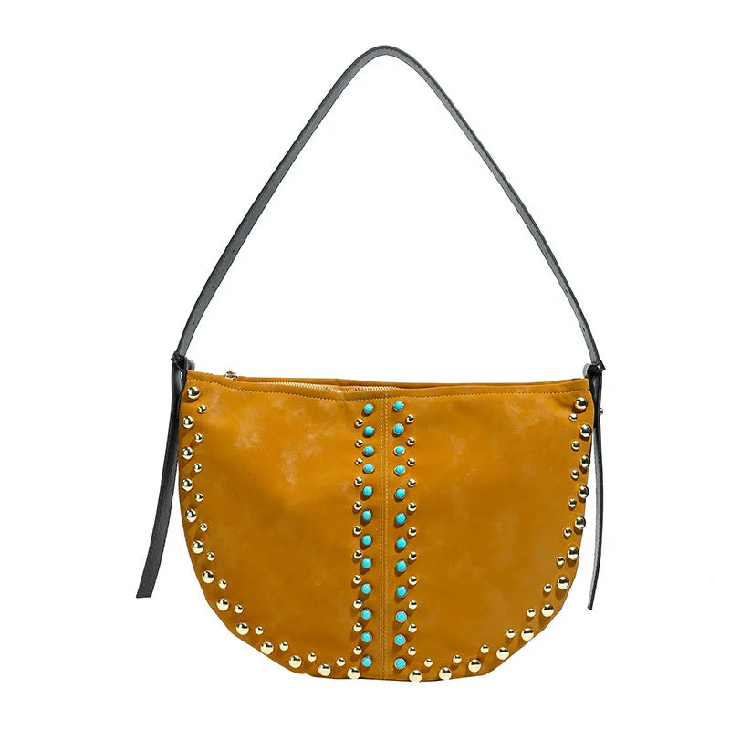 Embellished Crescent Shoulder Bag