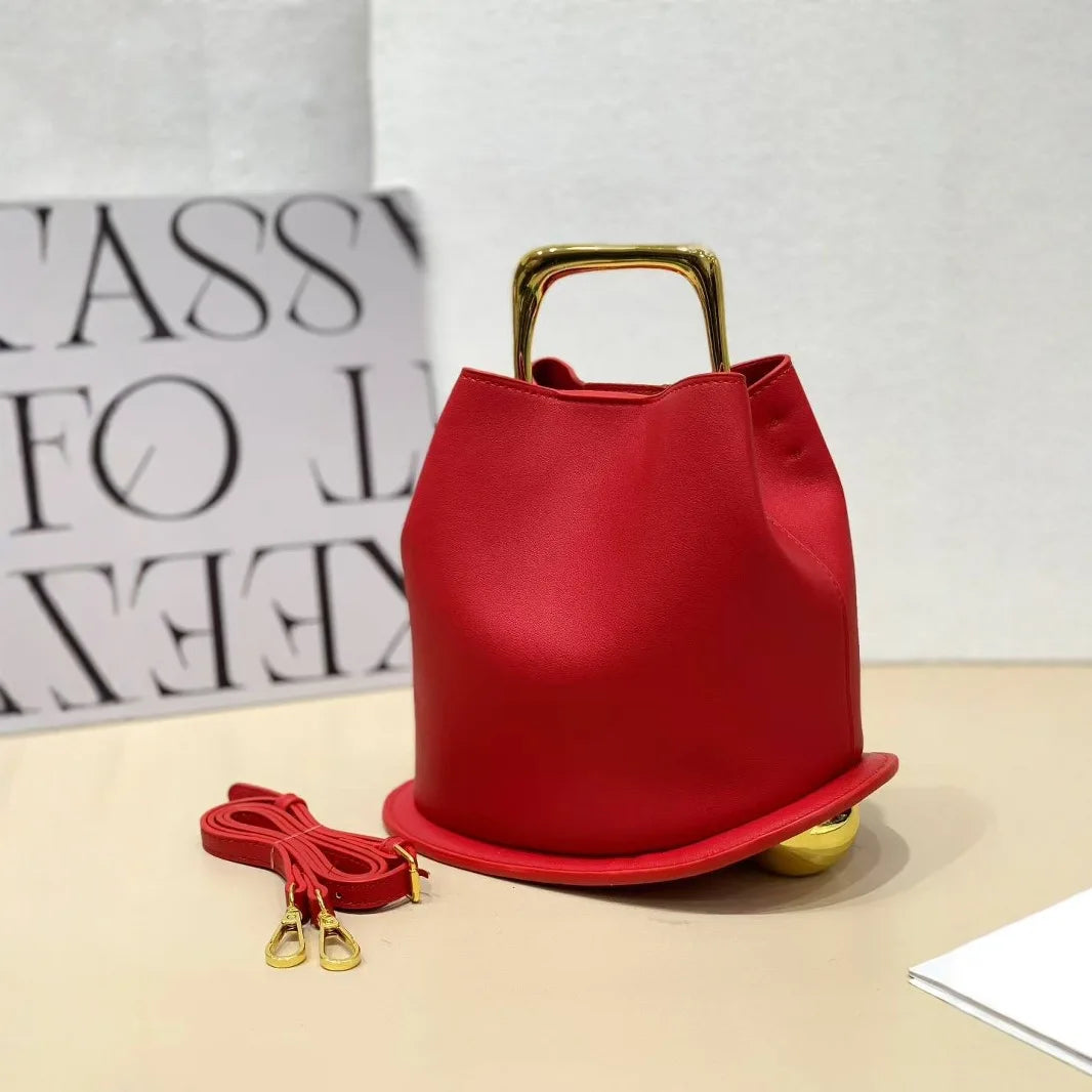 Frame-Handle Bucket Bag