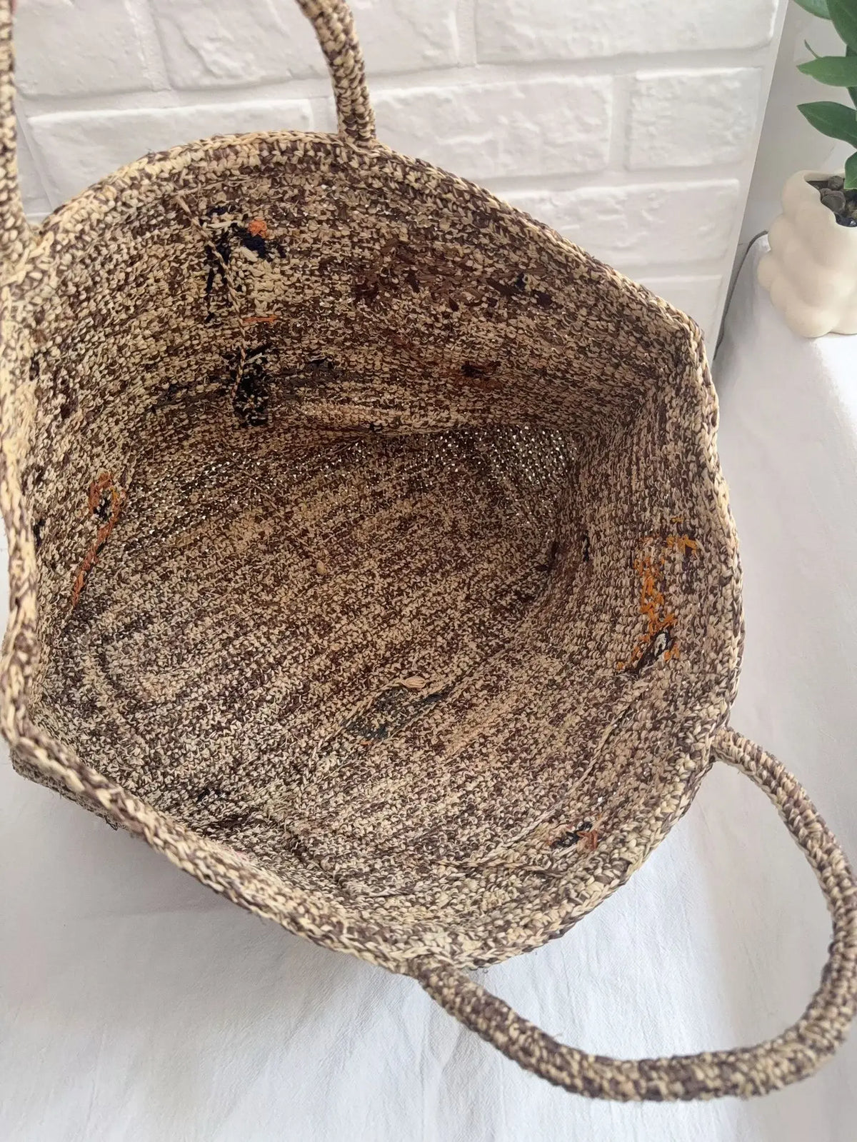 Embellished Woven Tote Bag