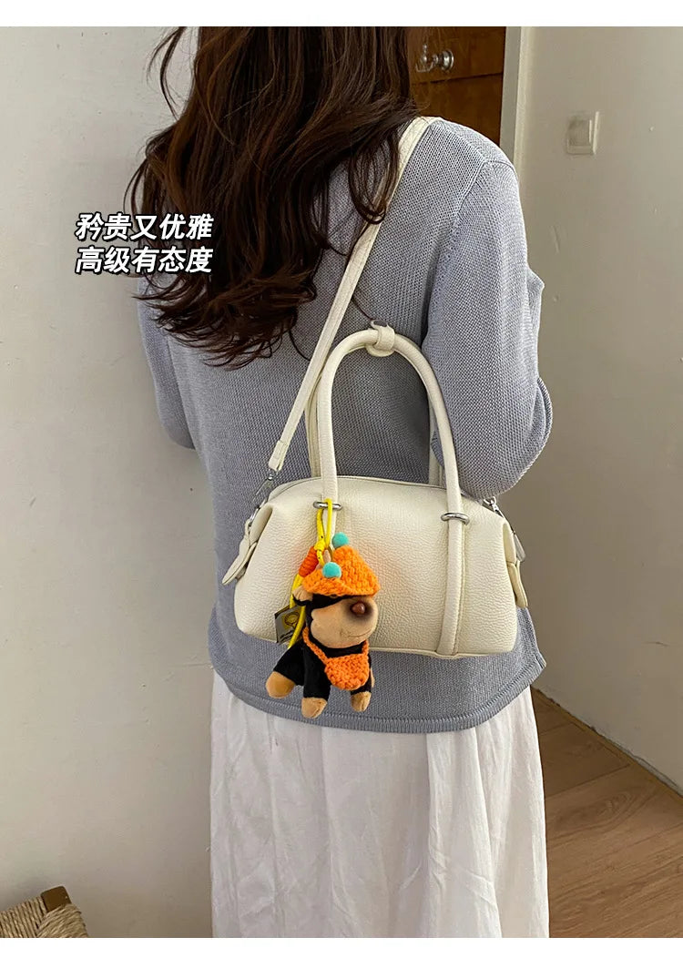 Textured Bowling Handbag