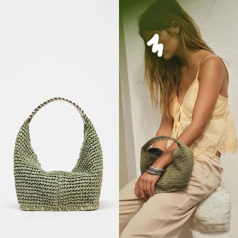 Woven Hobo Shoulder Bag