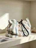 Striped Soft Tote Bag
