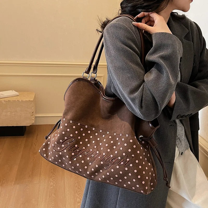 Curved-Top Drawstring Tote Bag