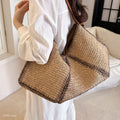 Geometric Woven Tote Bag