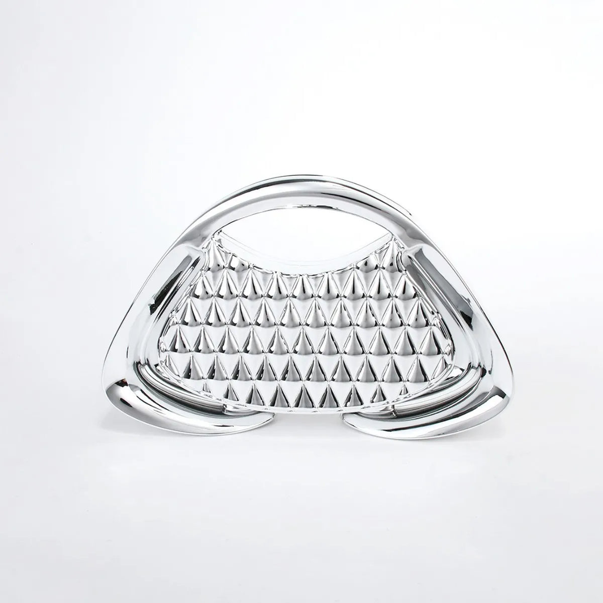 Metallic Geometric Top-Handle Clutch