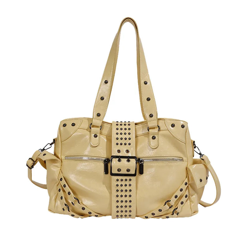 Studded Buckle Bowling Bag