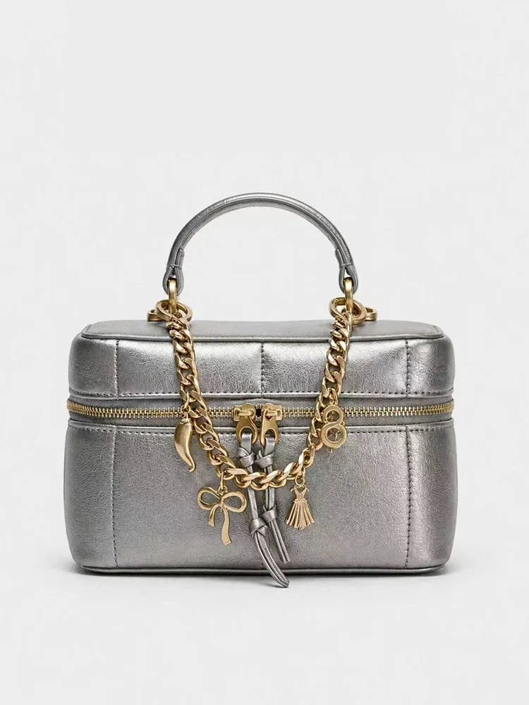Chain-Trim Vanity Bag