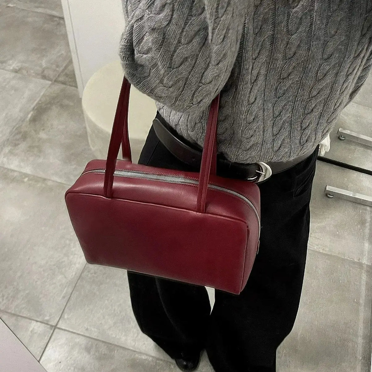 Rectangular Boston Shoulder Bag