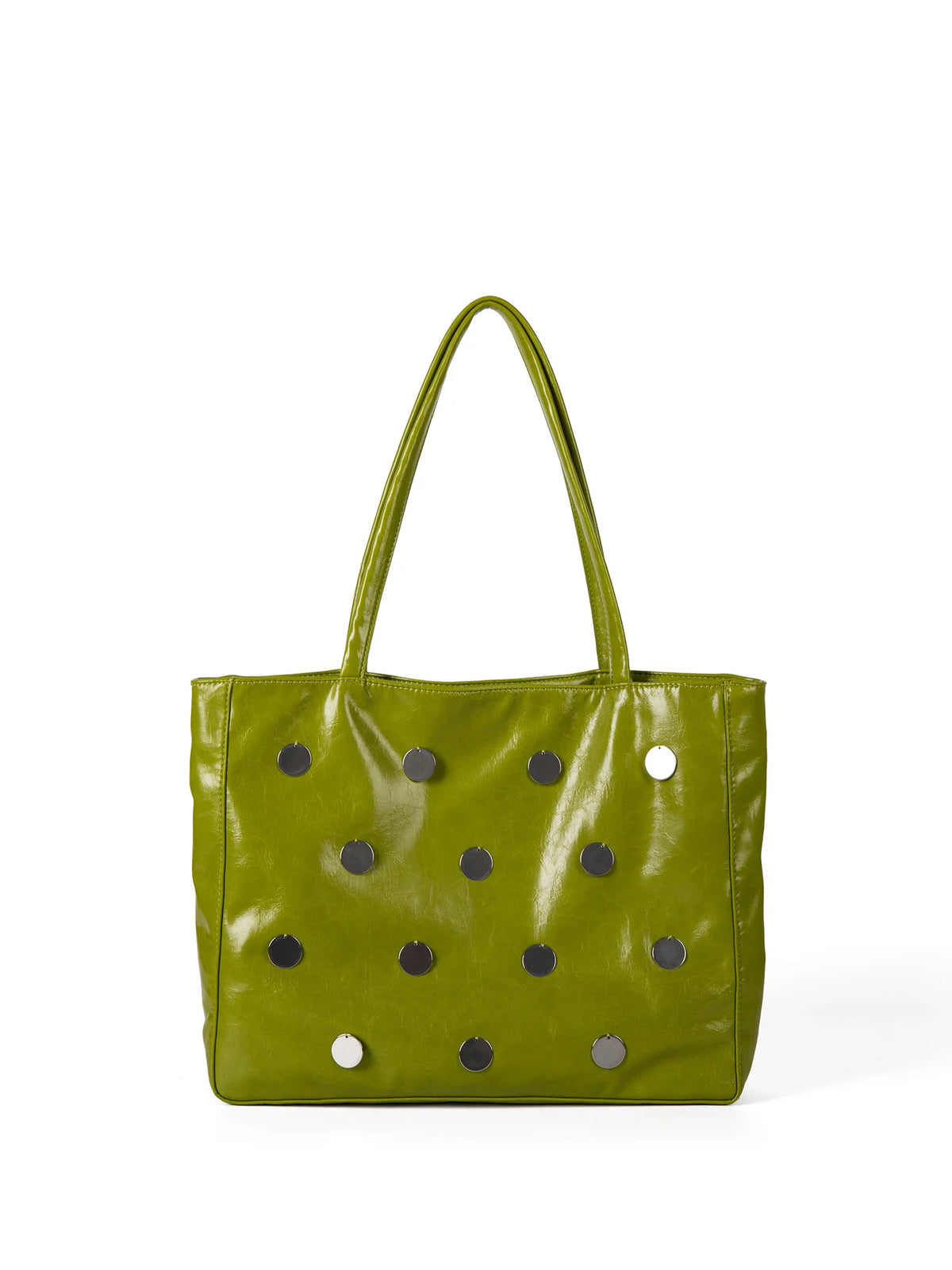 Disc Embellished Shoulder Tote