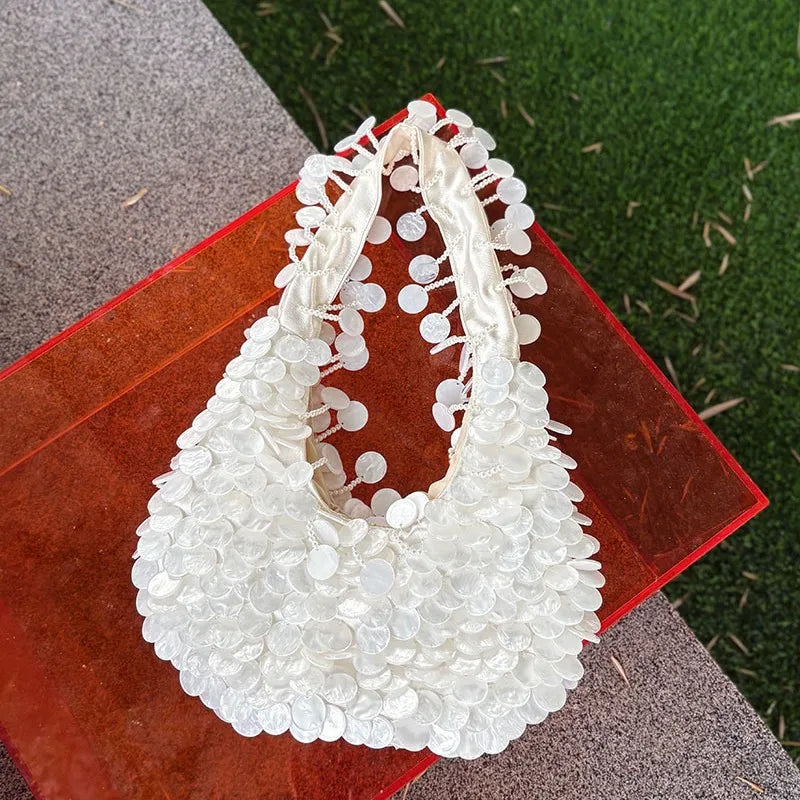 Disc-Embellished Shoulder Bag