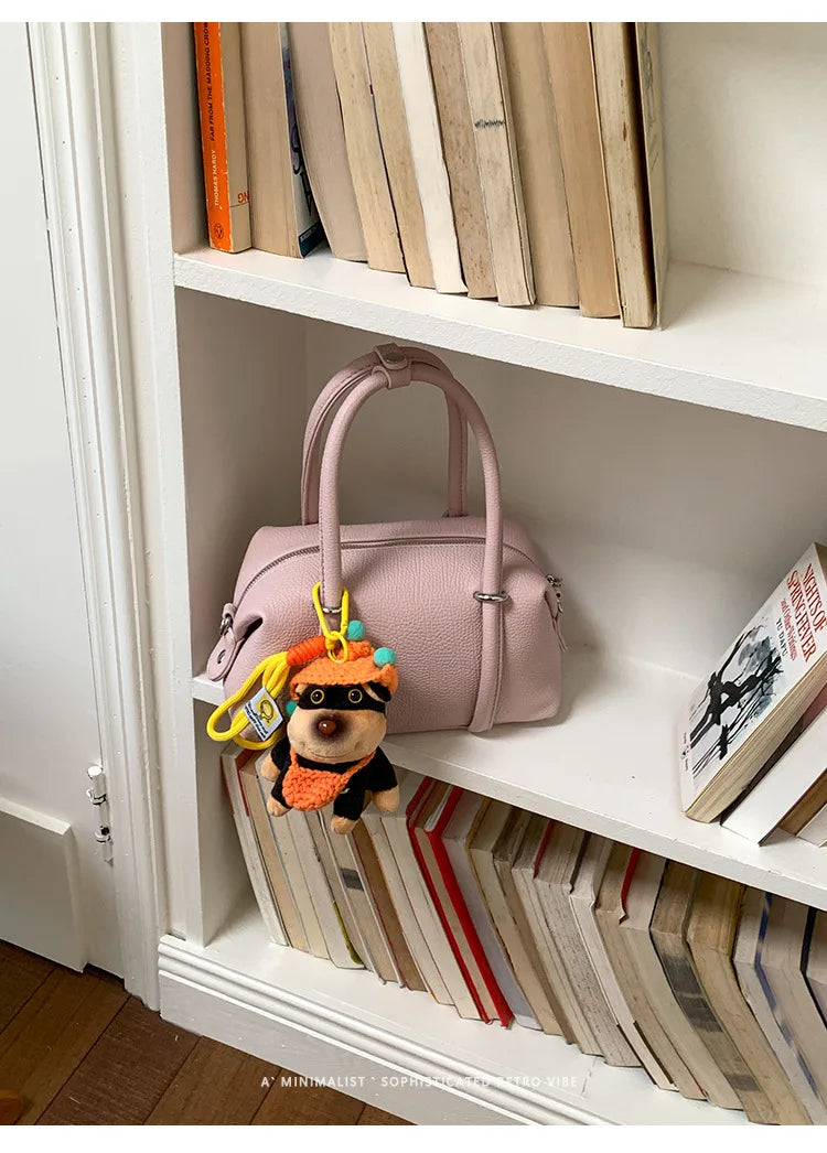 Textured Bowling Handbag