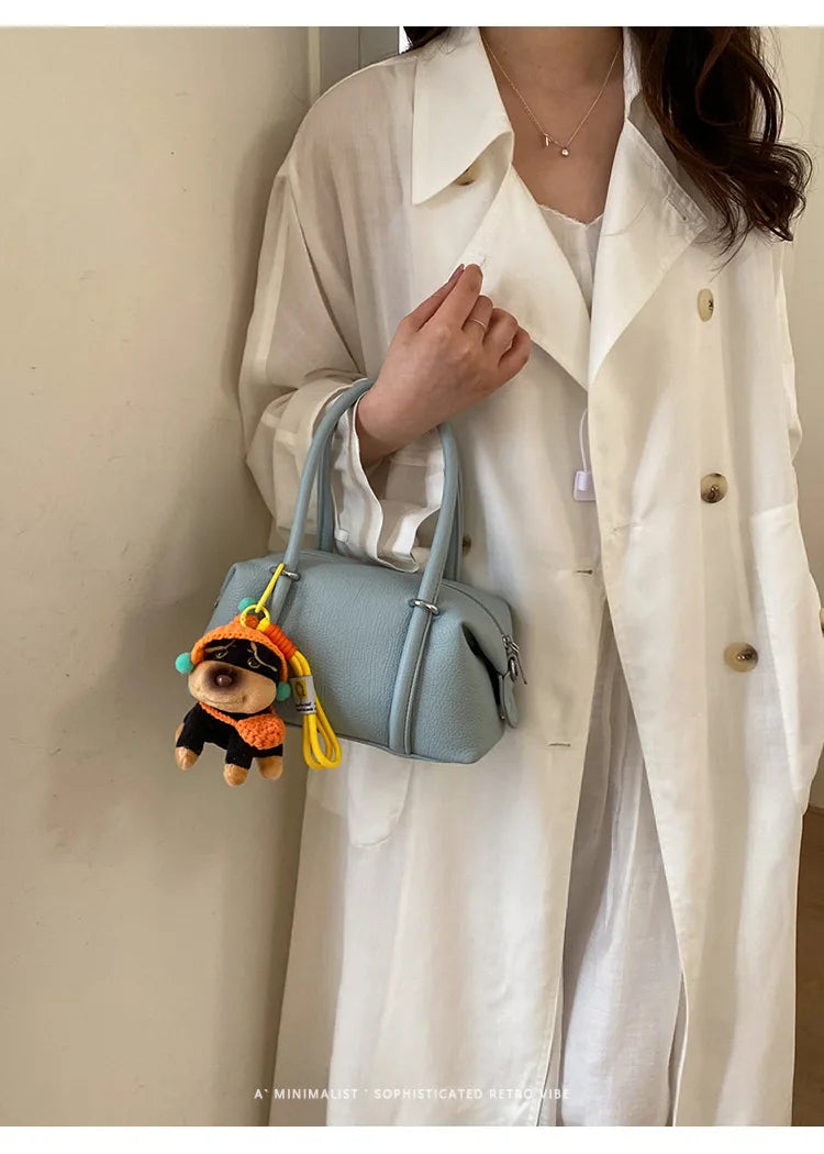 Textured Bowling Handbag