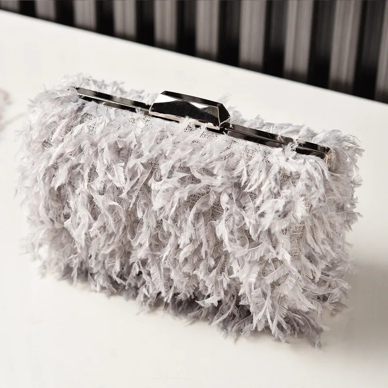 Fluffy Frame Clutch Bag