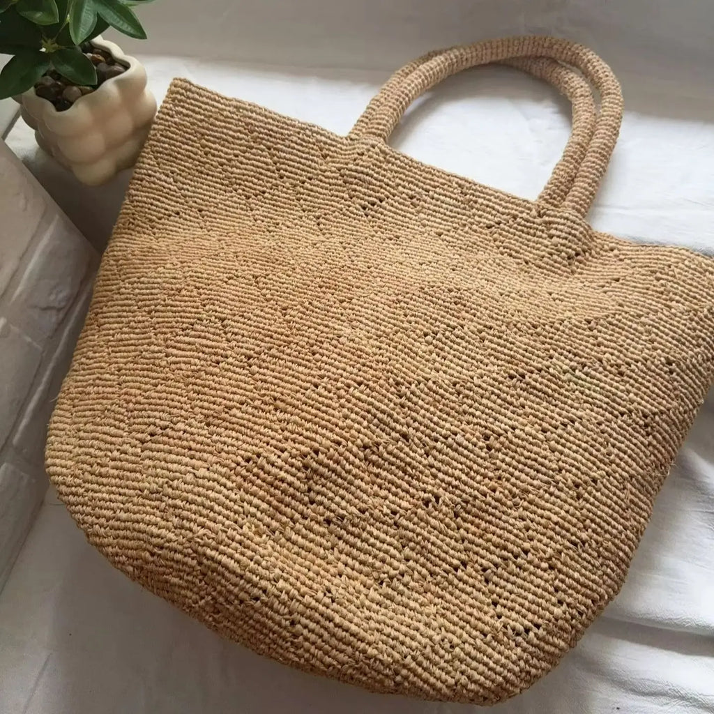Textured Woven Shoulder Tote