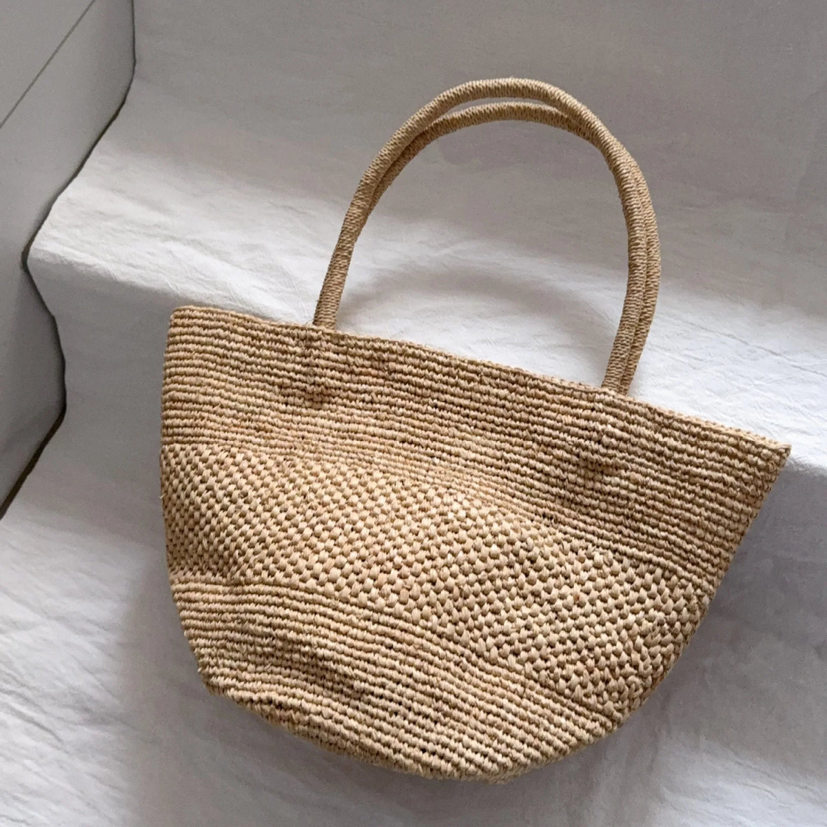 Woven Trapeze Tote Bag