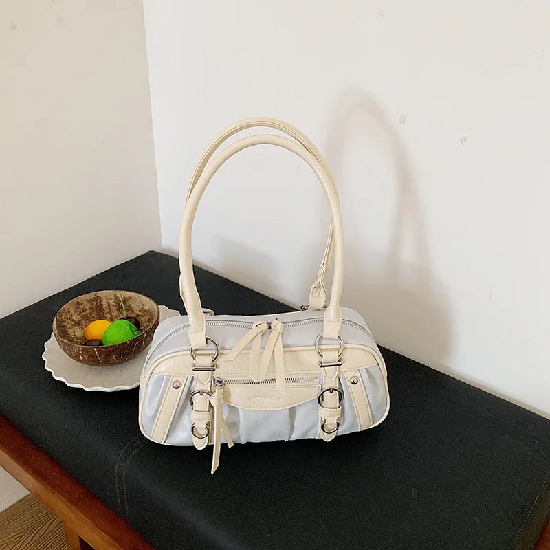 Buckle-Strap Boston Bag