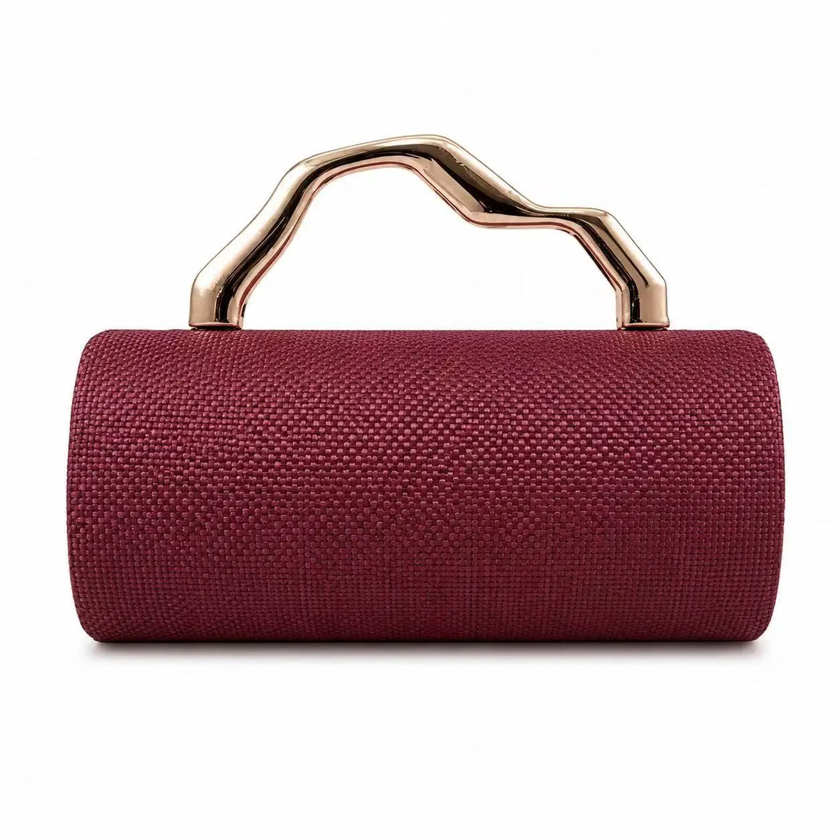 Cylindrical Woven Handle Clutch