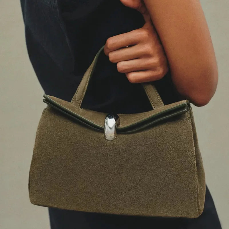 Clasp Top-Handle Bag