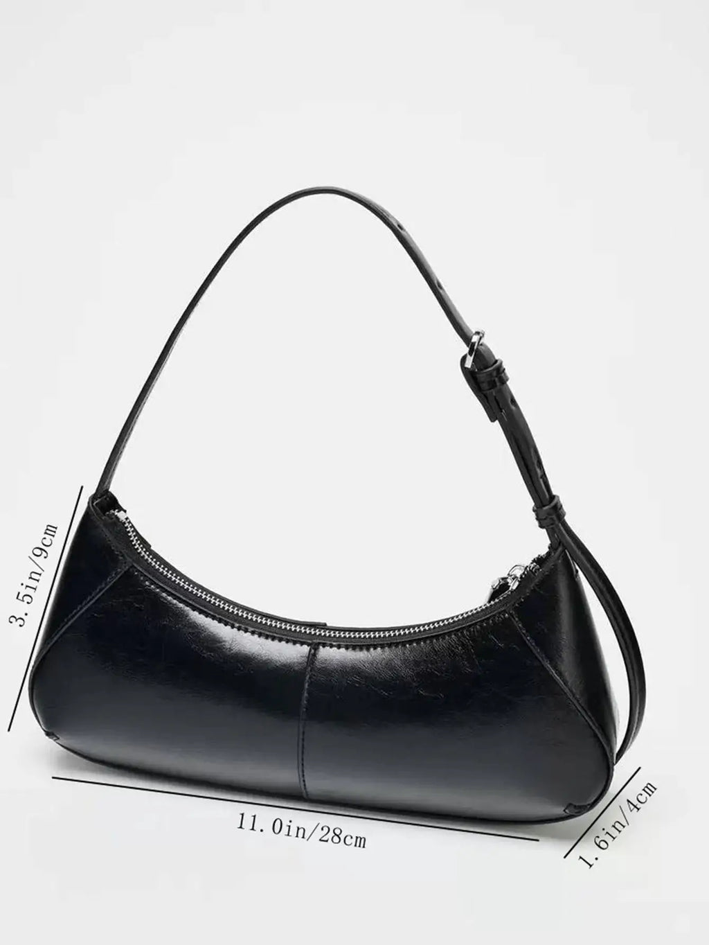 Glossy Crescent Shoulder Bag