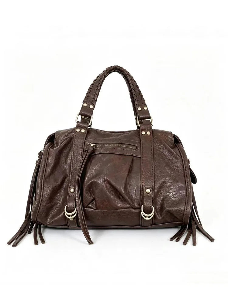 Fringed Pocket Shoulder Bag
