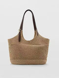 Openwork Woven Shoulder Tote