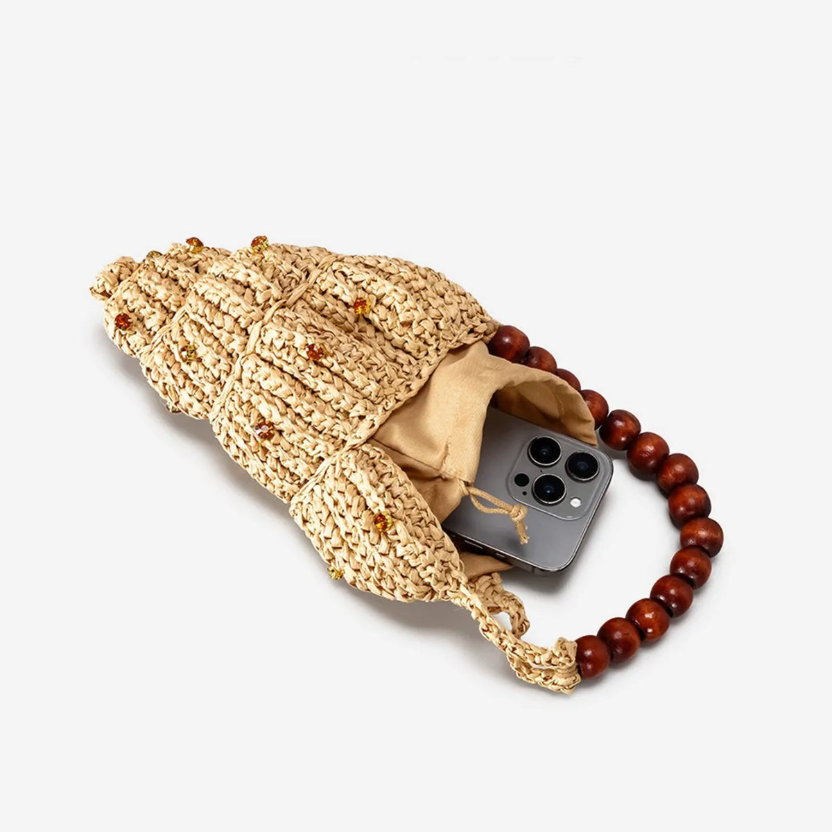 Shell-Shape Woven Shoulder Bag