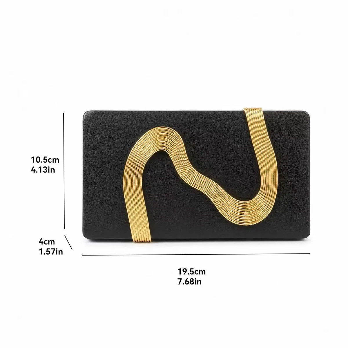 Wave-Trim Box Clutch Bag