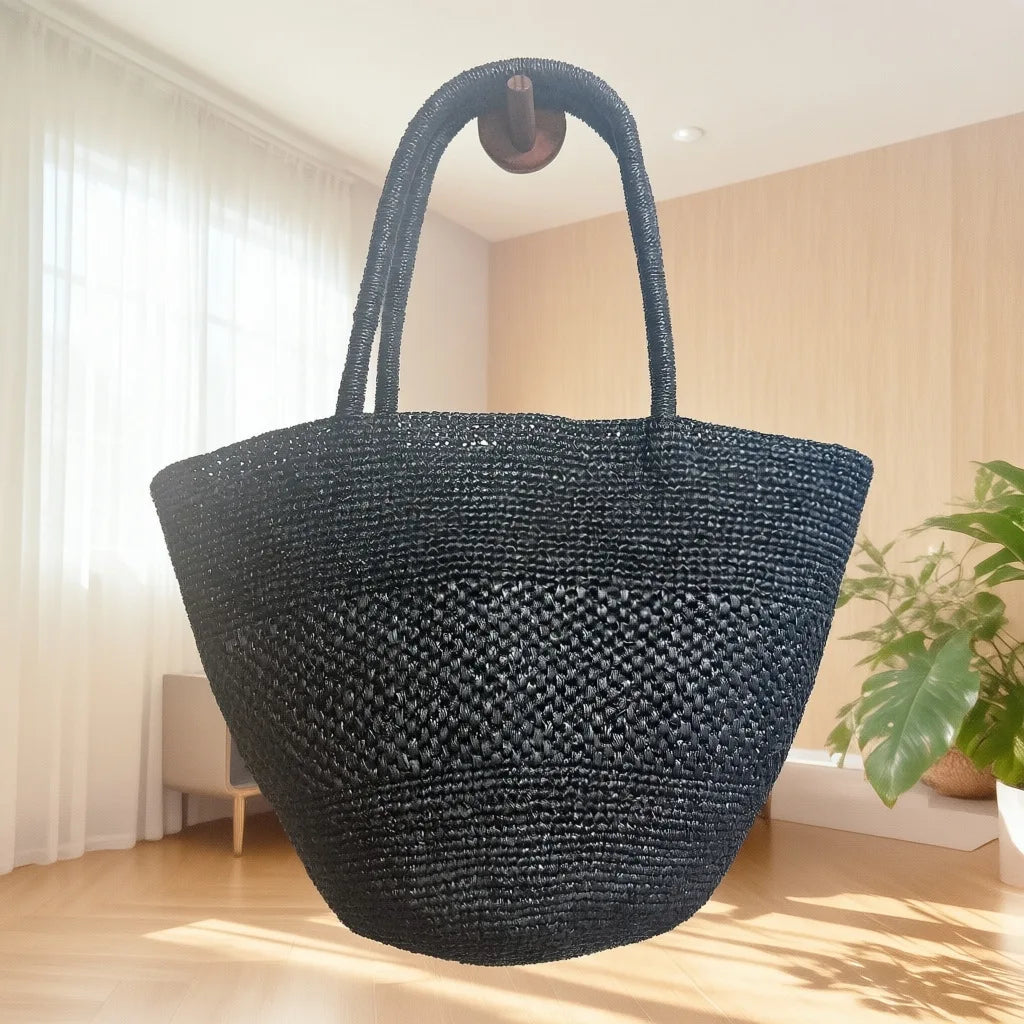 Woven Trapeze Tote Bag