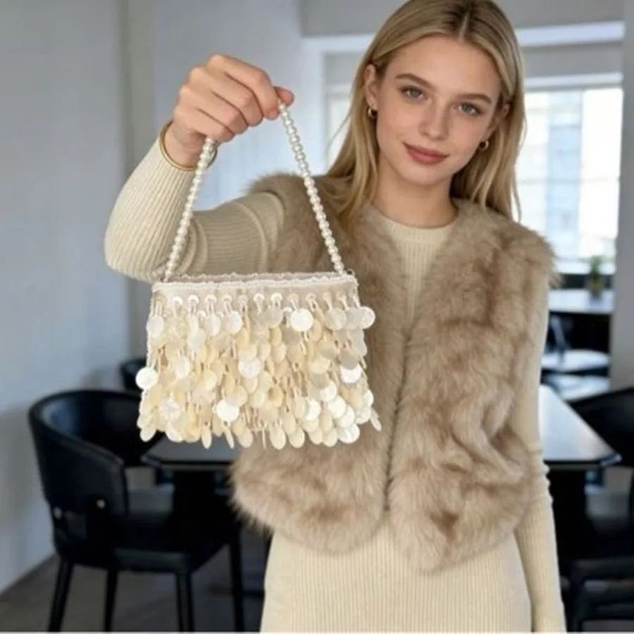 Disc Fringe Evening Bag