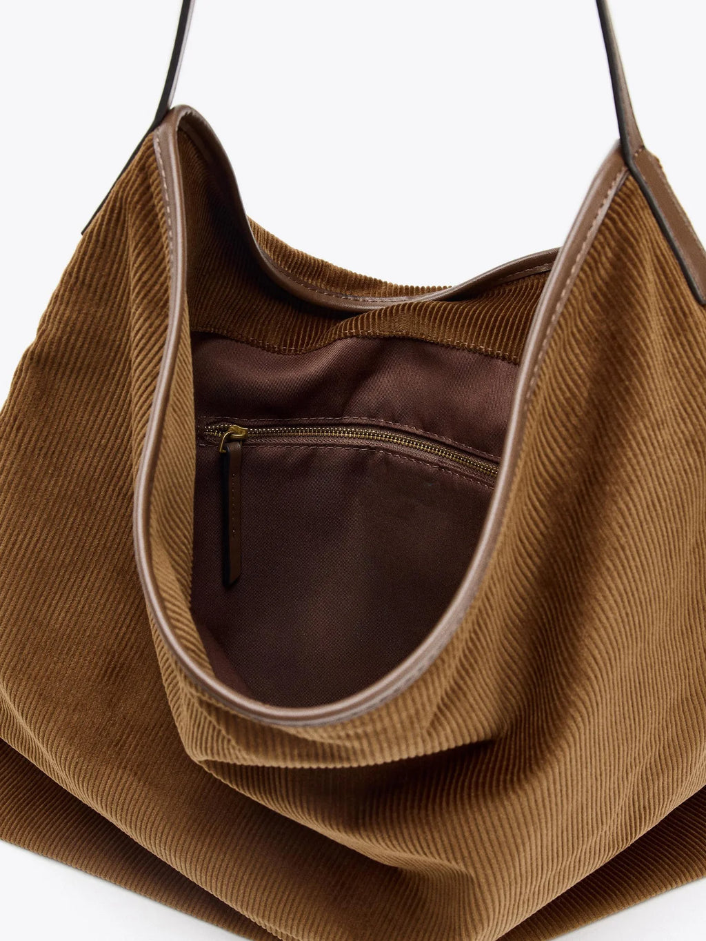 Ribbed Hobo Shoulder Bag